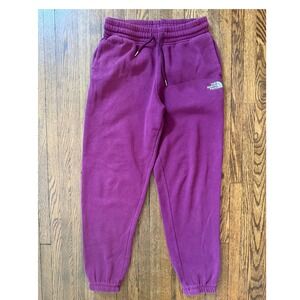 The North Face Womens Maroon Fleece Jogger Sweatpants XS Logo  Pockets